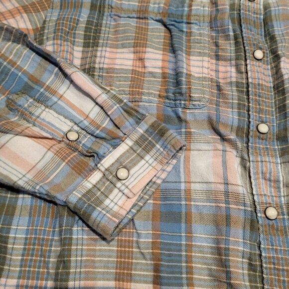 American Eagle Extremely Soft Pearl Snap Flannel Button Up Shirt Women's Size XL - Picture 2 of 6